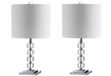 Barnard 22" LED Crystal/Metal Table Lamp - JONATHAN Y